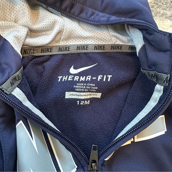 Nike 12m Therma-Fit Full Zip Up Hoodie Sweatshirt Jacket Baby Toddler Boys - Picture 4 of 4